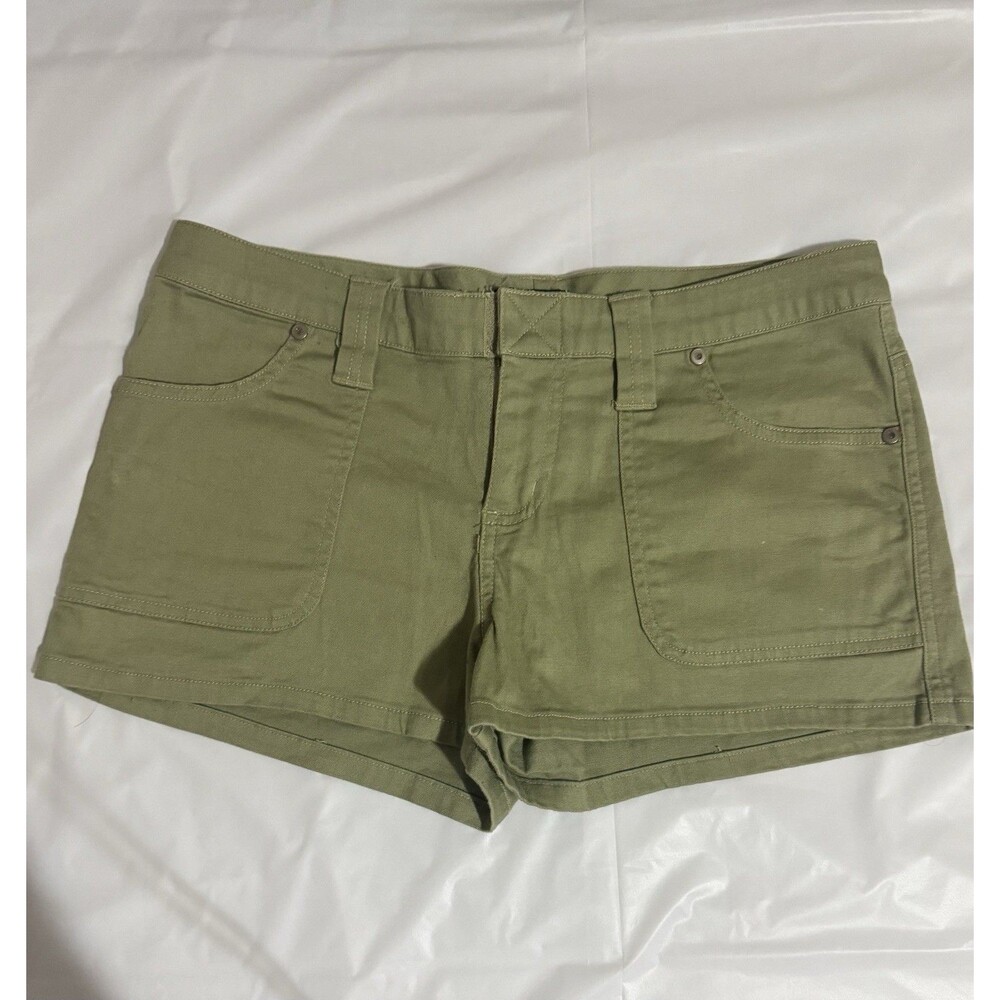 Wet Seal Shorts Womens Size 5 Green Low Rise Mini Stretch Casual